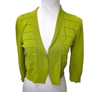 Ronni Nicole Celery Green Cropped Cardigan Women's Size Medium